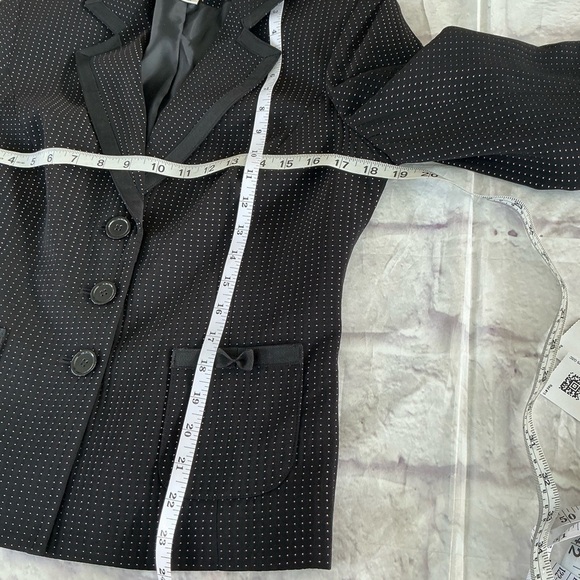 Jones N.Y.Suit Womens Suit Set Retro Navy/Pink Polka Dot Jacket +Skirt Sz 6 - Picture 11 of 16